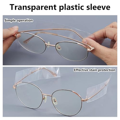AHANDMAKER 3000pcs Transparent Plastic Eyeglass Sleeves for Eyeglasses Disposable Glasses Arm Cushion Protector Temple Tips Covers for Hair Dye Salon Home Use