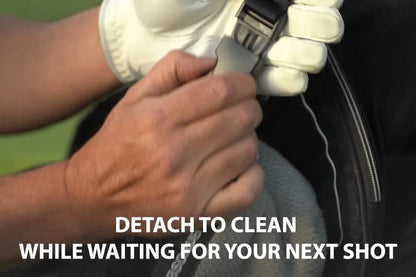 Club Scrub Golf Club and Golf Ball Cleaning Bag, Waterproof Clean Face Technology Liner, Detachable Clip, Machine Washable, Cleans Club Grooves, Dry Exterior (Neoprene or Microfiber Option Available) - color: Microfiber Pro, style: Microfiber Pro