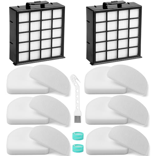 AZ4002 AZ4000 AZ4002W HEPA Filter Replacement Compatible with Shark POWERDETECT Upright Vacuum Cleaner and Shark Powered Lift-Away Heavy Duty Vacuum Suction, 6 Foam, 6 Felt, 2 HEPA, 2 Odor Cartridge - size: 6 Foam + 6 Felt + 2 HEPA + 2 Odor Cartridges