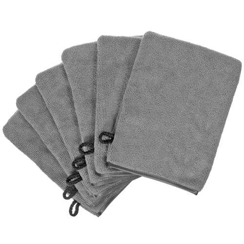 PHOGARY Microfiber Face Cloths, 6"x8" Fast Drying Bath Mitts Washcloth, Super Absorbent Soft Lightweight Towel Body Facial Cloths Small Wash Mitt for Travel Showering Washing Face, 6 Pack, Grey - color: Grey, size: 6x8 Inch (Pack of 6)