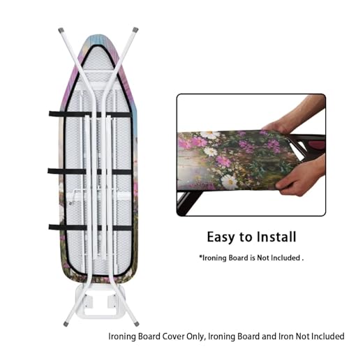 Ironing Board Cover and Pad 16 x 55 Inch Iron Board Cover with Elastic Edge & Adjustable Fastener Resist Scorching and Staining Extra Thick Padding Hummingbird - color: Hummingbird2