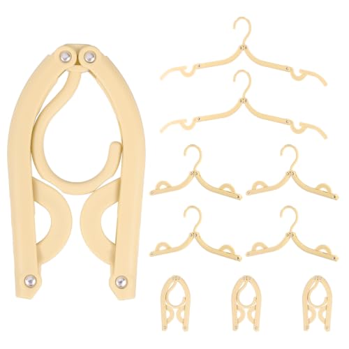 uxcell 10 Pcs Portable Travel Hangers, Plastic Foldable Hangers Cruise Essentials Clothes Drying Rack for Camping Flying Suitcase Travel Accessories Road Trip Hotel, Yellow - color: Yellow