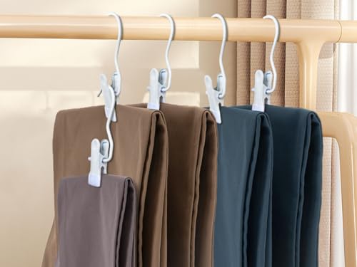 Hangers Clips,Stainless Hooks for Closet Hooks,Heavy Duty Clothespins Laundry Hanging Hooks,Travel Portable Clothes,Boot Tall Towel Hats Socks Pants and Bras (30, Matte White) - color: Matte White