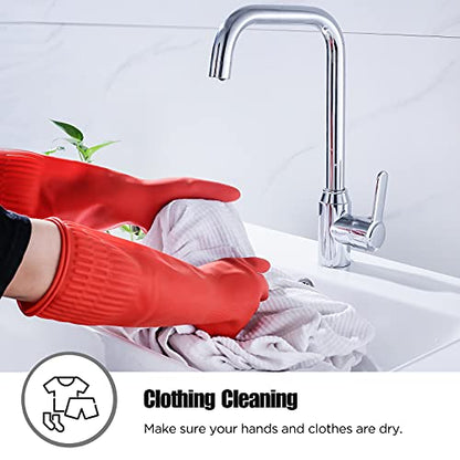Rubber cleaning gloves 1 or 3 Pairs for kitchen,Cotton Lining,Dishwashing gloves long with lined,Reuseable. - size: Medium (Pack of 1), style: 1