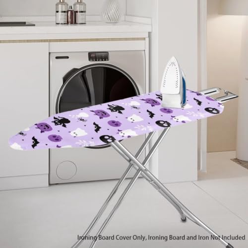 Ironing Board Cover Halloween Ghost Standard Size Bell Portable Iron Pad Covers Cushion Wide Ironing Accessories for Home Purple - color: Halloween Ghost - Purple