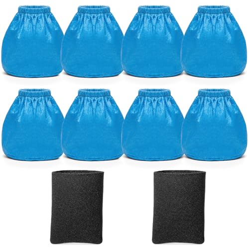8 Pack VRC2 Cloth Filters + 2 Pack VFF21 Foam Filter Kit Compatible with Vacmaster 1.5 to 3.2 Gallon Wet/Dry Vacuums, Also Fit for Armor All 2.5 Gallon Shop Vacuums AA155 AA256 AA255 - color: 8+2