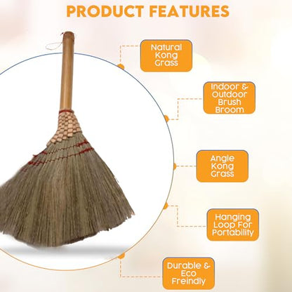 13 inch of Handmade Small Duster Brush Broom by SN Skennova - Eco-Friendly, Lightweight, and Versatile Cleaning Tool for Floor, Sofa, Car, Corners, and More - style: Style B