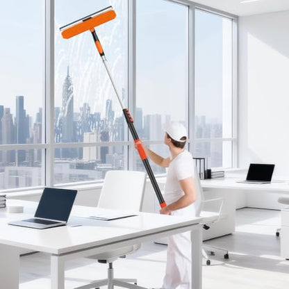 14" Extra-Wide Window Squeegee with 5-20FT Extension Pole - size: 14"-20FT
