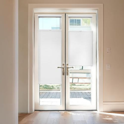 REGAL estate Adhesive Top Down Bottom Up Door Shades, White, 25 x 84 in - color: Peelmount Tdbu Shades - White, size: 25"W x 84"H