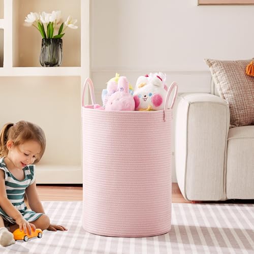 80L Extra Large Pink Hamper Laundry Basket for Baby Girls - color: Pink, size: Extra Large (80L)