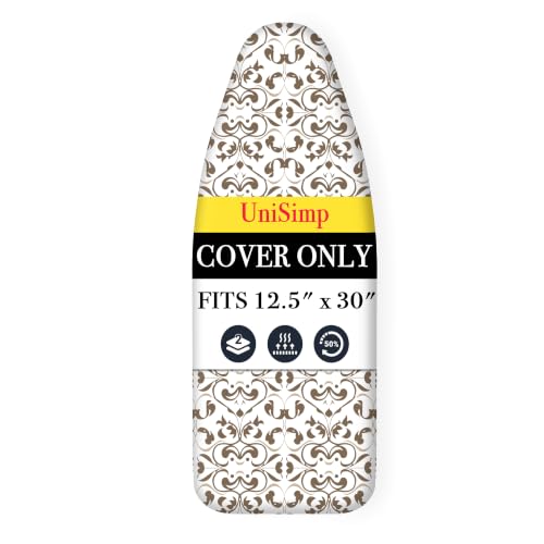 UniSimp Small Ironing Board Cover and Pad 12.5"x30" Small Iron Board Cover with Padding,Tabletop Mini Ironing Board Cover and Pad Small Size, Cotton Canvas, Heat Resistant, Drawstring Taupe - color: Taupe, size: 12.5" x 30"