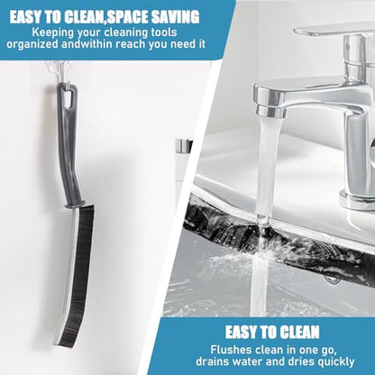 2Pcs Crevice Cleaning Brush, Multifunctional Hard Bristle Brush for Narrow Spaces, Cleaning Tool for Toilet, Faucets, Grout