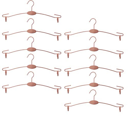 Metal Underwear Bra Rack, Durable Pants Clothes Hangers with Clips,for Lingerie Shop Display, 10pcs (Rose Gold-B1) - color: Rose Gold-b1