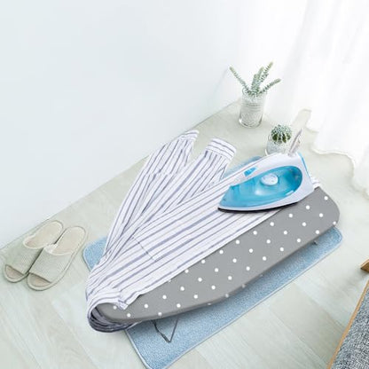 Small Ironing Board Cover Scorch Resistant, Table top Ironing Board Cover with Padding Heat Reflective Heavy Duty Pad (Gray dot, 12.5"x32") - color: Gray Dot