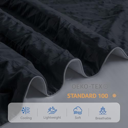 GEMBED Summer Cooling Blanket for Hot Sleepers - King Size, 90"x108" - color: Black, size: King (108"x90")
