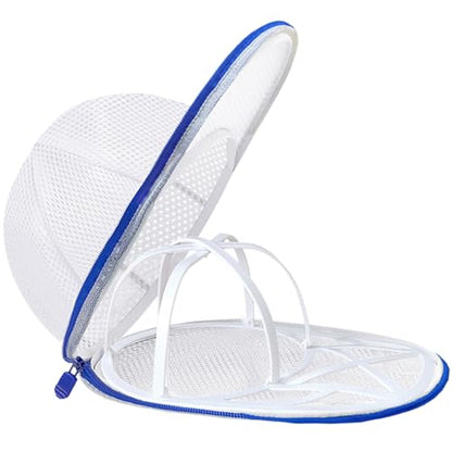 Hat Washer Cage for Washing Machine, Baseball Cap Washing Cage - color: Foldable Sapphire 1pcs
