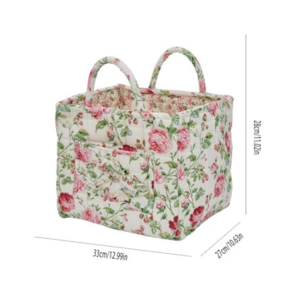 Boho Fabric Storage Basket, Large Capacity Laundry Basket, 12.2'' x 10.23'' x 10.23'' Collapsible Laundry Hamper with Easy Carry Handles (C Multi-Color 2, L) - color: C Multi-Color 2