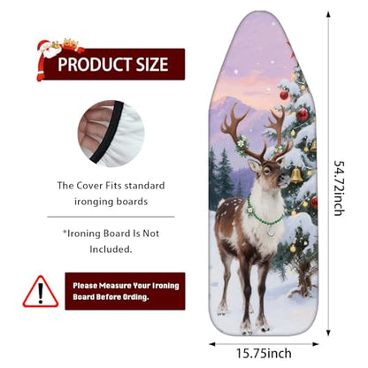 Nuxovilar Winter Deer Tree Ironing Board Cover 15x54 Polyester - color: Ytt09145