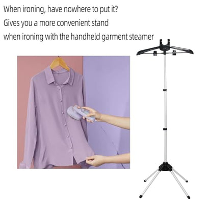 EVEME Steamer Hanger Stand with 1 Pair Ironing Gloves,Garment Hanger for Steaming Clothes,Steam Rack for Clothes,Handheld Garment Steamer Rack