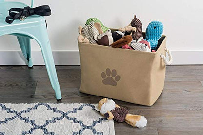 Bone Dry Pet Storage Collection Collapsible Bin, Medium Rectangle, Taupe - color: Taupe, size: Medium Rectangle