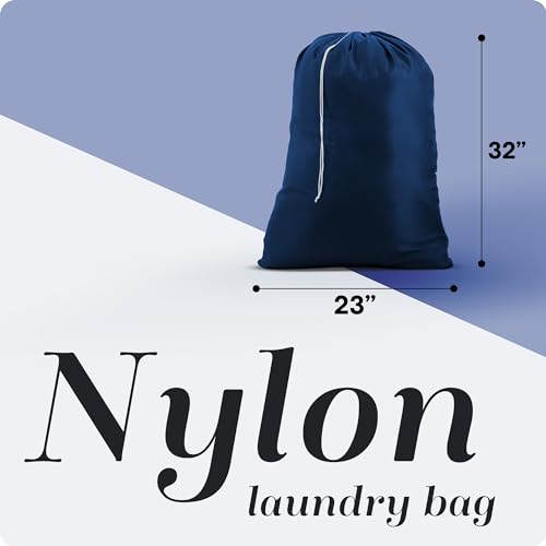 Handy Laundry XL Nylon Laundry Bag 22"x32", Heavy Duty, Navy Blue - color: Navy Blue, size: 22" x 32"