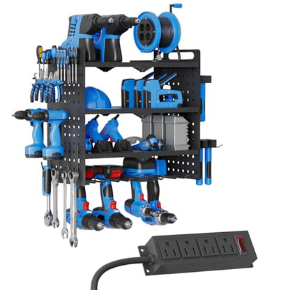 Power Tool Organizer Wall Mount, 16 Inch 4 Drills Holder