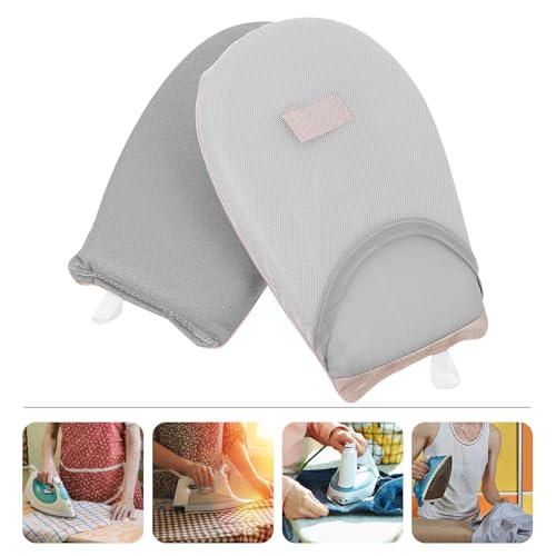 2pcs Heat-Resistant Garment Steamer Ironing Gloves with Finger Loop, Portable Handheld Steamer Mitts for Convenient Clothing Care, Mini Ironing Board for Home Use
