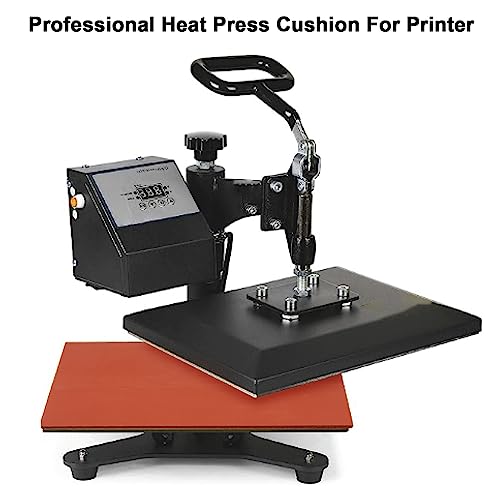 15x15“ Silicone Heat Press Mat with Dressing Ruler Set, 0.3” Thickest Silicone Heat Press Pad for Heat Press Machine, Flat Heat Transfer Press Replacement Pad - color: Mat+Ruler