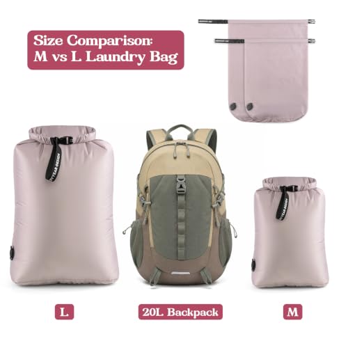 Travel Laundry Bag, Waterproof Compression Bags for Dirty Clothes - color: Purple, size: Large