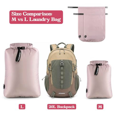 Travel Laundry Bag, Waterproof Compression Bags for Dirty Clothes - color: Purple, size: Large