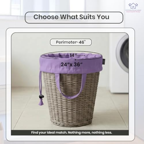 LFH Home Cotton Rich Large Premium Canvas Laundry Bag, Heavy Duty Washable Laundry Hamper with Drawstring & Handles, Multi-Use Clothes Storage for Home, Travel & College 24"x36" (Pack of 2) - Lavender - color: Lavender, size: 24"x36" (Pack of 2)