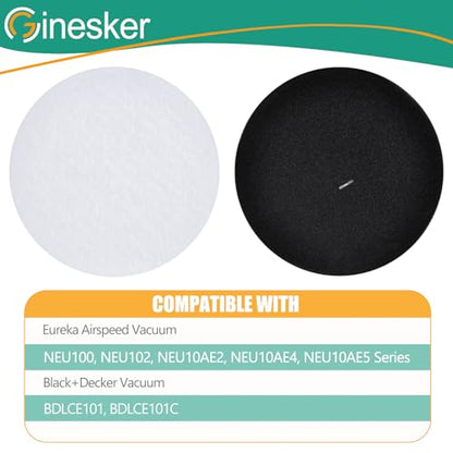 Replacement Filter for Eureka NEU100 Airspeed NEU10AE4 NEU102 NEU10AE5 NEU10AE2 Compact Bagless Upright Vacuum, Compare to Part # E0106(3 Pack)