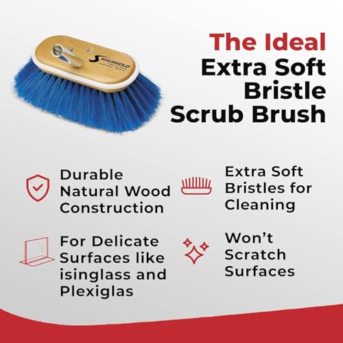 Shurhold 6" Nylon Extra Soft Bristles Deck Brush - style: Extra Soft, Blue