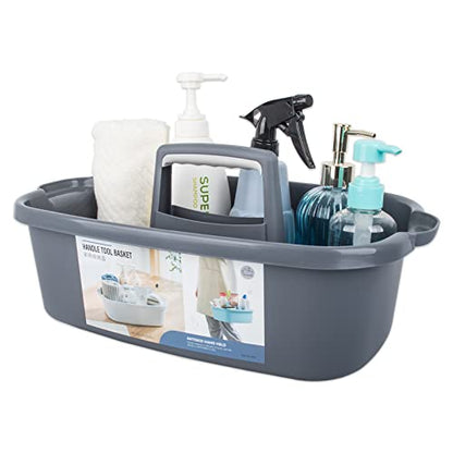 JiatuA Large Cleaning Supplies Caddy Portable Shower Caddy Basket Dark Gray - color: Dark Gray, size: Large