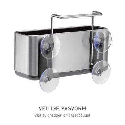 simplehuman Slim Sink Caddy Sponge Holder, Brushed Stainless Steel, Silver - size: Slim, style: Slim
