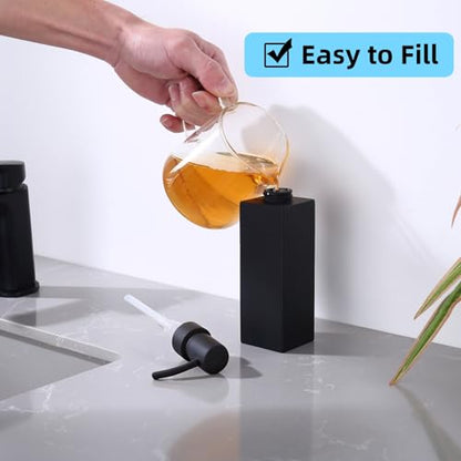 Matte Black Soap Dispenser, Countertop Lotion Resin Bottles with Rust Proof Black Pump, Refillable Liquid Hand Soap Jar, Resin Shower Dispensers for Bathroom, Kitchen - color: Make Black