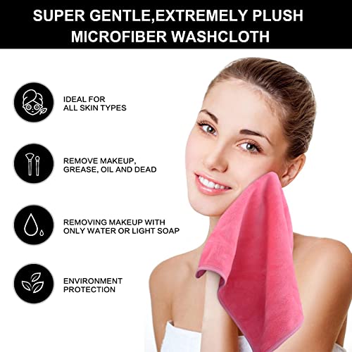 SINLAND Microfiber Facial Cloths Fast Drying Washcloth 12inch x 12inch Dark pink 6 pack - color: Dark Pink, size: 1 Count (Pack of 6)