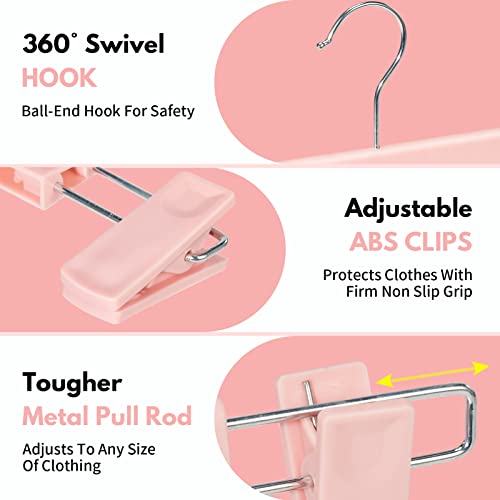 Pants Hangers with Clips, Skirt Hangers, 30 Pack, Pink - color: Pink, size: 30Pack