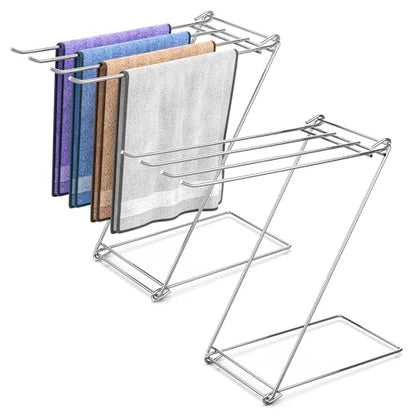 Kitchen Towel Holder, 4-Arm Kitchen Towel Rack for Drying Dishcloths Hand Towels, Foldable Free Standing Hand Towel Holder for Countertop Bathroom Kitchen Organization RV Essentials, 2 Pack - size: 2 Pack