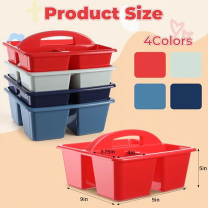 Kathfly 12 Pack Classroom Caddy Organizer with Handle Bulk, Blue Red - color: Blue Red