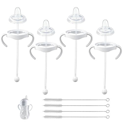Sippy Cup Conversion Kit for Philips Avent Natural Baby Bottles, Weighted Straw Transition Set with Soft Silicone Spout Nipples, Bottle Handles & Cleaning Brushes, 4 Pack, 6m+ - size: 1 Count (Pack of 4)