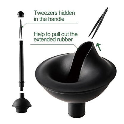 Eyliden Toilet Plunger and Brush Set, 2-in-1 Compact Holder, Black - color: Black