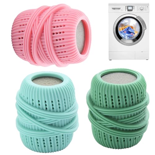 3Pcs Laundry Ball, Fabric Laundry Sponge Ball Softener Ball Dispenser for Washing Machine TPE plastic Sponge balls