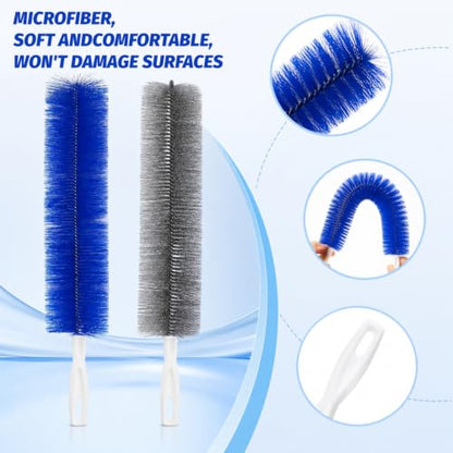 2 Pcs Cobweb Duster, Bendable Fan Cleaner Brushes Set,Ceiling Fan Blades