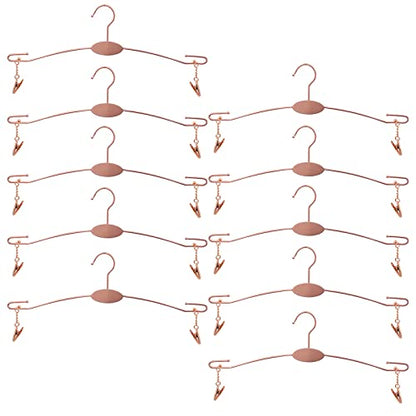 Metal Underwear Bra Rack, Durable Pants Clothes Hangers with Clips,for Lingerie Shop Display, 10pcs (Rose Gold-A1) - color: Rose Gold-a1