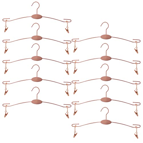 Metal Underwear Bra Rack, Durable Pants Clothes Hangers with Clips,for Lingerie Shop Display, 10pcs (Rose Gold-A1) - color: Rose Gold-a1