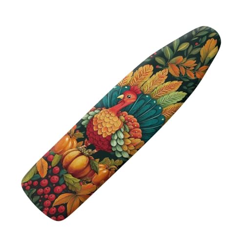 Turkey Thanksgiving Ironing Board Cover Standard Size Holiday Ironing Board Pad Protector with Elastic Edge Decor Home Gifts - color: Turkey Thanksgiving