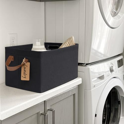 CHICVITA 30L Large Fabric Closet Bins for Shelves, 2Pack, Black - color: Black, size: 16 ¾" L x 11" W x 9 ¾" H