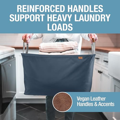 Collapsible Laundry Basket LUXE (300D) - Navy Noir/Cream (2PK) - color: Navy Noir