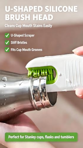4‑in‑1 Cup Lid Cleaning Brush, Gap & Seal Ring Scrubber. - color: White